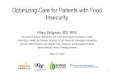 Optimizing Care for Diabetes Patients with Food Insecurity · with Diabetes: Part 2 • Prescribe glucose tabs • Smoking cessation and substance abuse counseling • Talk about
