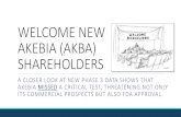 WELCOME NEW AKEBIA (AKBA) SHAREHOLDERS - WordPress.com · 2020-05-12 · • Akebia neglected to include a similar slide for Vadudustat vs. ESA with respect to hemoglobin levels,