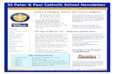 SS Peter & Paul Catholic School Newsletter · SS Peter & Paul School Newsletter Page 2 of 5 SSPP school day happenings…. Mr. Freeze Visits SSPP On Thursday, February 21st Mr. Freeze