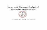 Large-scale Discourse Analysis of Counseling Conversations · •Collaboration with a nonprofit supporting teenagers in crisis through text messaging •Texters matched with extensively