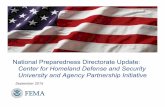 Center for Homeland Defense and Security University and ......Empower individuals and communities ! Engage the business community ... National Preparedness Goal – Approved by the