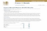 Franco-Nevada Reports Q3 2013 Resultss21.q4cdn.com/700333554/files/doc_news/2013/Q3_2013_PR_FNV_… · Financial Results Gold Equivalent Ounces(2) ... production of 48,000 to 53,000