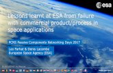 Lessons learnt at ESA from failure with commercial product ... · Lessons learnt at ESA from failure with commercial product/process in space applications PCNS Passive Components