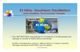 El Ni ño -Southern Oscillation - ICLR...1997-98 El Niño produced 10% reduction in energy demand with a saving of $5 billion in the U.S. El Niño reduces potential for property damage