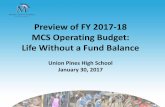 Preview of FY 2017-18 MCS Operating Budget: Life …...2017/01/30  · Preview of FY 2017-18 MCS Operating Budget: Life Without a Fund Balance Union Pines High School January 30, 2017