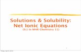 Solutions & Solubility: Net Ionic Equations...Solutions & Solubility: Net Ionic Equations (9.1 in MHR Chemistry 11) Friday, April 5, 2013 2 Solubility vs. Temperature Friday, April