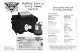 Battery Backup Sump Pump System & Safety Warnings · The Pro Series 1850 backup sump pump system is battery-operated. It is designed as an emergency backup system to support your