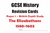 Revision Cards - Kingsmead · dical like the Puritans. She still liked church decoration and music. • Elizabeth passed two important laws in May 1559 to establish her Church: the