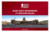 FY 2010 Presentation - bspb.ru · • Loans: 16.1% - corporate, 5.2% - retail • Deposits: 11.9% - corporate, 8.7% - retail As at January 1, 2011 Client base: over 1 million retail