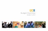 Budget Overview - University of California, Riverside · 2018-03-19 · UCR Core Expenses By Budget Category Academic Salaries, $124 , 34% Staff Salaries, $75 , 21% Benefits, $81