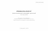 PHILOLOGYsciphilology.ru/d/1076213/d/philology_no_6_6_november.pdf · ISSN 2414-4452. PHILOLOGY. 2016. № 6 (6). 2 UDC 8 LBC 72 PHILOLOGY International scientific journal, № 6