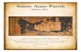 Sainte Anne Parish - The Pilot · Sainte Anne Parish is a faith community in the Roman Catholic tradition. We strive to live up to the motto: "We Are Family". We see ourselves as