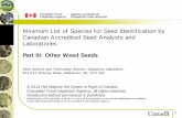 Minimum List of Species for Seed Identification by ... · 1 Minimum List of Species for Seed Identification by Canadian Accredited Seed Analysts and Laboratories Part III: Other Weed