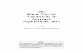 The Motor Carrier Conditions of Carriage Regulations, 2014 · 3 MOTOR CARRIER CONDITIONS OF CARRIAGE, 2014 T-18.1 REG 15 CHAPTER T-18.1 REG 15 The Traffic Safety Act PART I Preliminary
