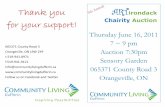 l Thank you ARTirondack for your support! · 2011-06-16 · 065371 County Road 3 Orangeville, ON L9W 2Y9 t.519‐941‐8971 f.519‐941‐9121 info@communitylivingdufferin.ca Follow