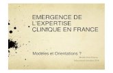 EMERGENCE DE L’EXPERTISE CLINIQUE EN FRANCE...Genèse Emergence de la clinique: les textes En France 1985 : des cursus d’infirmières cliniciennes démarrent dans des organismes