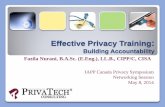 Effective Privacy Training - International Association of Privacy … · 2014-04-28 · “In order for a privacy management program to be effective, employees must be actively engaged