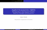 Applied Econometrics (QEM) - Enodogeneity & Instrumental …web.sgh.waw.pl/~jmuck/AE/AppliedEconometrics_2018L_8.pdf · 2018-06-06 · Jakub Mućk Applied Econometrics (QEM) Meeting