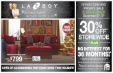 SAVE 400 STOREWIDE - La-Z-Boygallerycms.la-z-boy.com/media/1695480/dec private sale...GRAND OPENING PRIVATE SALE 3 DAYS ONLY! December 6th–8th NO INTEREST FOR 36 MONTHS!* On purchases