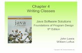 Chapter 4 Writing Classesricci/CP/slides/Chap04-v9.pdf · 2019-11-08 · Writing Classes •We've been using predefined classes from the Java API. Now we will learn to write our own