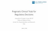 Pragmatic Clinical Trials for Regulatory Decisions · FDA May 16, 2018. 2 Pragmatic Clinical Trials ... Pre-Clinical Testing. Clinical Studies. Post-Market. Pre-Market Application.