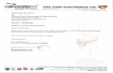 FIVE GORE ELECTRONICS III]. · 2018-09-28 · EERIES’ ® FIVE GORE ELECTRONICS III]. WDOFmm Status Export House ISO 9001:2008 Company CIN Nol: L32109DL2002PLC148250 September 28,