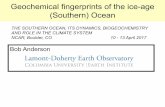 Geochemical fingerprints of the ice-age (Southern) …...Summary of the ice-age ocean and deglaciation 1)Ice-age: Efficient biological pump, low oxygen in the deep sea 2)Ice-age: Locus
