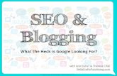 Blogging - b SEO & Blogging Ann Butler & Theresa Cifali B  Thank you for attending