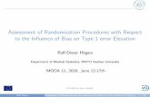 Assessment of Randomization Procedures with Respect to the ... · FP7 HEALTH 2013 - 602552 4. CSE - Evaluation Methods Evaluation Methods of CSE - Randomization use a speci c design,
