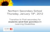 Northern Secondary School Thursday, January 19 , 2012northern-secondary.com/Joomla/attachments/article... · ADHD increased from 570 students to 1,751 ... semester (i.e., you cannot
