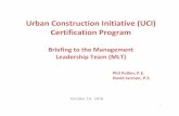 Urban Construction Initiative (UCI) Certification Urban Construction Initiative (UCI) Certification