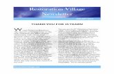 Restoration Village Newsletter · 2019-04-19 · Restoration Village, 2215 Little Flock Drive, Rogers, AR 72756 Forget the gifts, just “give me some good old paper and I will enjoy.”
