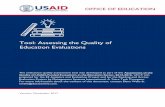 Tool: Assessing the Quality of Education Evaluations...The evaluation quality assessment tool was developed as part of the Assessment of the Quality of USAID-Funded Evaluations in