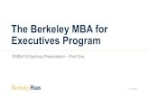 The Berkeley MBA for Executives Program€¦ · Electives Presentation (Part One) Overview • MBA Degree Requirements • Electives Scheduling • Overview • Types of Electives