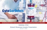 NASDAQ: CTSO Biotech Showcase Investor Presentationcytosorbents.com/wp...Biotech-Showcase-Presentation... · 1/7/2019  · Biotech Showcase Investor Presentation January 7, 2019 ...
