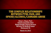 THE COMPLEX RELATIONSHIPS BETWEEN PTSD, PAIN, AND …€¦ · BETWEEN PTSD, PAIN, AND OPIOID/ALCOHOL/CANNABIS ABUSE . DISCLAIMER The views expressed in this presentation are solely