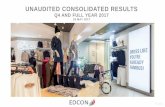 UNAUDITED CONSOLIDATED RESULTS · 0 EDGARS UNAUDITED CONSOLIDATED RESULTS Q4 AND FULL YEAR 2017 25 MAY 2017. 1 AGENDA 1. YEAR IN REVIEW 2. MACRO ECONOMIC ENVIRONMENT ... •In November