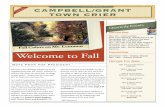 NOVEMBER 2017 Issue5 CAMPBELL/GRANT TOWN CRIER · 2017-10-31 · CAMPBELL/GRANT TOWN CRIER Volume 1 NOVEMBER 2017 Issue5 t. Lemmon Welcome to Fall November Nov. 4th - Himmel Park