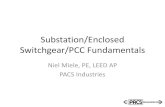 Substation/Enclosed Switchgear/PCC Fundamentals · Switchgear Design Criteria • IEEE/ANSI Standards/Guidelines – Internal Bus Needs Phase to Phase/Ground Clearance • Medium