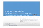 Annual Program Evaluation: Counseling Programs …...Programs 2016-2017 The Annual Program Evaluation is a way for the counseling program faculty to measure both studnt e and ovrall