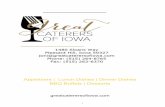Appetizers | Lunch Dishes | Dinner Dishes BBQ Buffets ... · Great Caterers of Iowa’s experience and professionalism will give you peace of mind as you en-joy planning your big