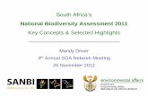 National Biodiversity Assessment 2011 · • Invasive alien species . NBA National Biodiversity Assessment •provides headline indicators for ... series of thresholds Evaluate proportion