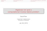 Algebraic tori and a computational inverse Galois problemmath.mit.edu/~roed/writings/talks/2016_01_26.pdf · 2017-11-08 · The Inverse Galois Problem forp-adic Fields Finding tori.