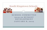 South Kingstown Schools · DEVELOPMENT JANUARY 8, 2019 South Kingstown Schools. Pro forma Estimates Spreadsheet Detail Pro forma 2020 with 0% PTT* Pro forma 2020 with 1% PTT Pro forma