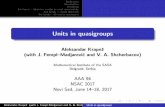 Units in quasigroups · Introduction Problems 1st family { Identities similar to weak associativity 2nd family { closed identities 3rd family { derivative autotopies Units in quasigroups