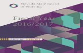 Fiscal Year 2016/2017 - Nevada State Board of Nursing · 2019-10-16 · REPORT ON OPERATIONS FY 16/17. Total Number of Degrees, Diplomas or Certificates . Awarded from Nevada Nursing