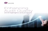 Enhancing Audit Quality - AICPA...2 Enhancing Audit Quality: 2018 highlights and progress Audits play a crucial role in the activities of business owners, investors and customers.