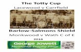 The Totty Cup · Programme of Events 3.20pm -Barlow-Salmons Final 4.20pm* -Totty Cup Final Presentations will be on top of the hill! * The Totty Cup could be delayed if the Barlow-Salmons