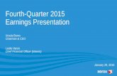 Xerox Fourth-Quarter 2015 Earnings Presentation …...Earnings (in millions, except per share data) Q4 2015 B/(W) YOY Comments Revenue Decline driven by Document Technology and currency$
