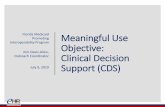 Meaningful Use Objective: Clinical Decision Support (CDS) · Stage 3 Meaningful Use Objectives •Protect Electronic Protected ... •Patient Electronic Access to Health Information